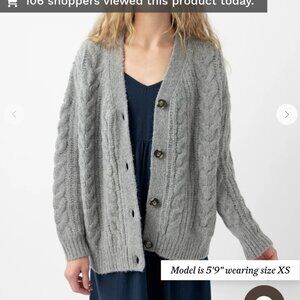 Cozy Earth Women Oversized Cable Knit Cardigan Oxford Size XS NWT $ 375